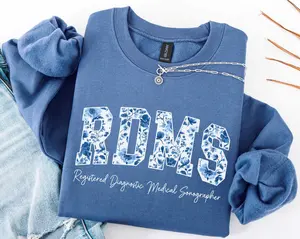 RDMS T-Shirt OR Sweatshirt, Registered Diagnostic Medical Sonographer shirt , Blue Toile RDMS t-shirt , Ultrasound Tech , Rad Tech, Cotton Crewneck