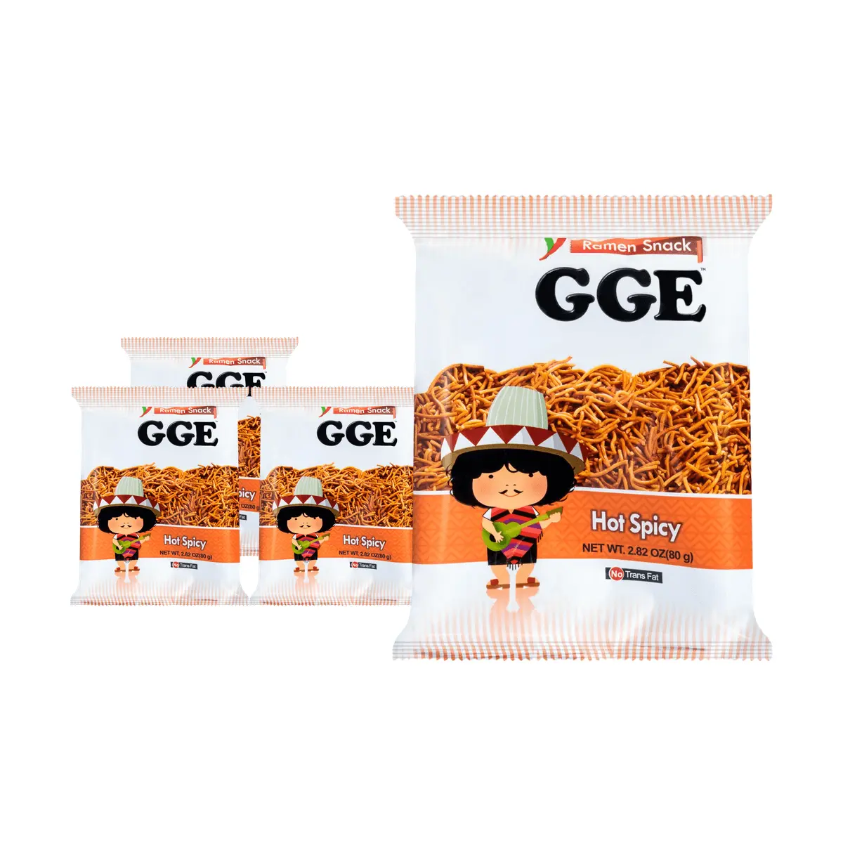 WEILIH Chang Kuei Ya Taiwanese Snack Noodles - Spicy Mexican Chicken Flavor (80g x 4 Pack)
