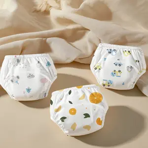 3pcs Baby Absorbent Potty Training Pants, Breathable, Suitable For Boys And Girls, All Season, Reusable & Washable Baby Cloth Diapers, Leak-Proof, Multi-Layer Protection, Baby Underwear, Baby Gift, with Cute Prints, Nappies