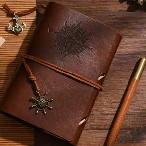 A6 Vintage Cowhide Paper Tear-Off Diary Set, Portable Thick Cover Notebook, Business Office Study Notepad, Waterproof Durable Inner Pages