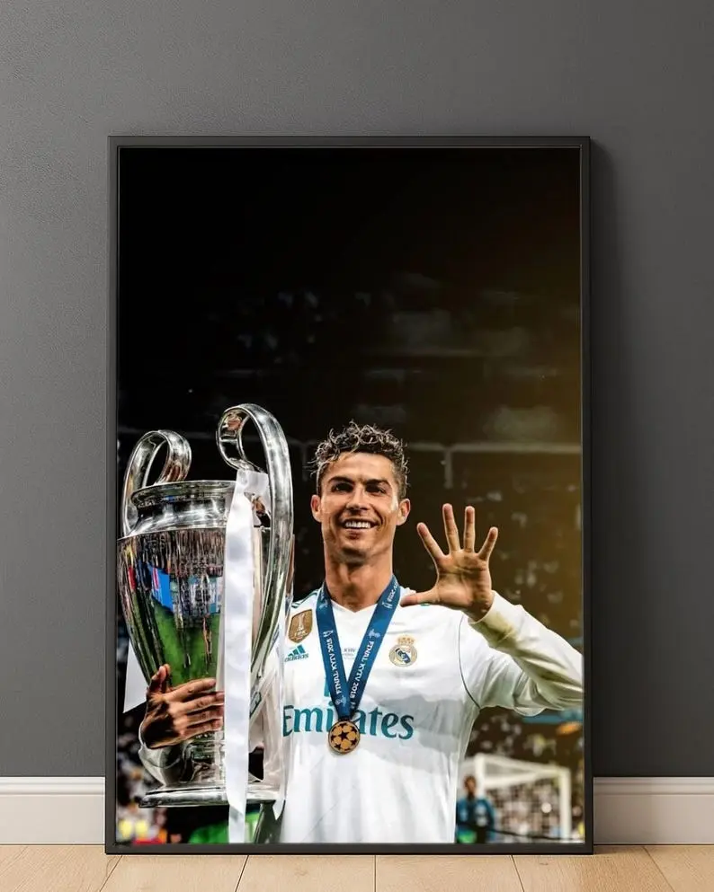 Cristiano Ronaldo Real Madrid Champions League Poster, CR7 Football Print