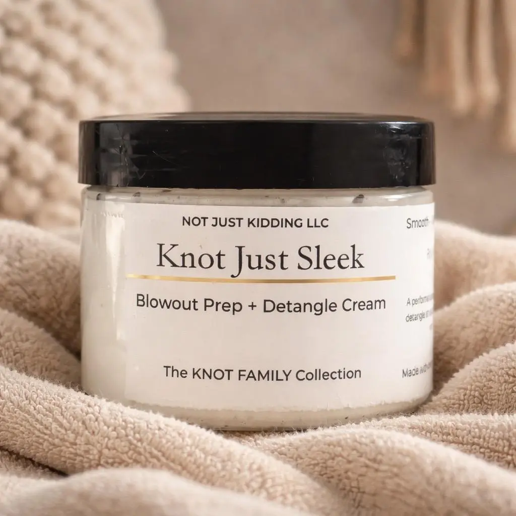 Knot Just Sleek Blowout Prep Detangle Cream for Textured Hair - Lightweight Control, Smoothing Styling - Haircare Treatment from The KNOT FAMILY Collection