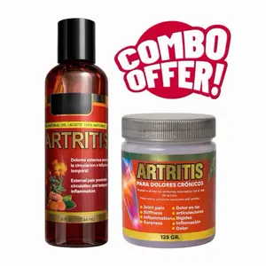 Combo Offer! Artritis Relief – Natural Massage Oil 6 fl oz + Artritis Pain Cream 125g for Joint, Muscle & Inflammation Support
