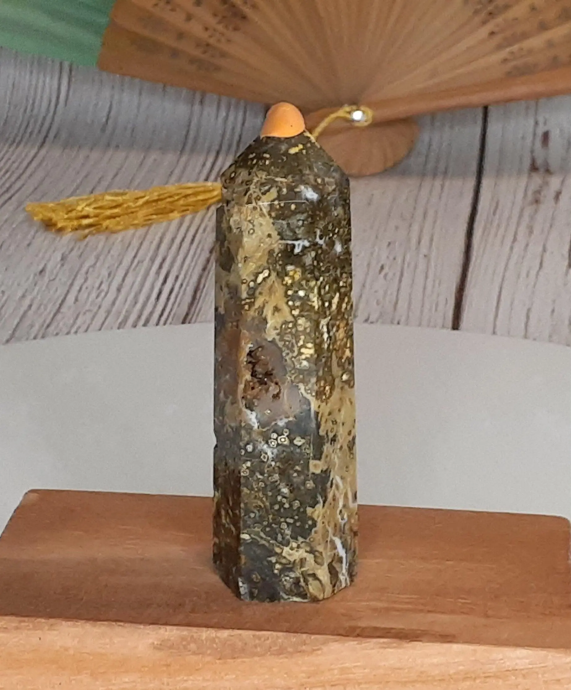 Stunning Druzy Medium Ocean Jasper Tower