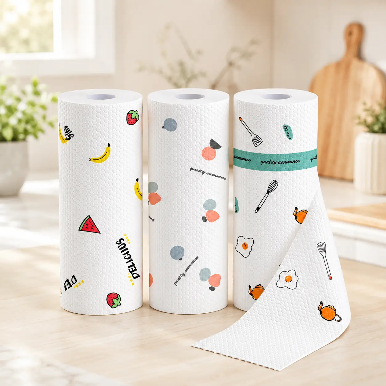 50Pcs Per Roll Reusable Cleaning Lazy Rags, Washable Kitchen Dish Towels & Multi-Purpose Wiping Cloths,Random Stamping