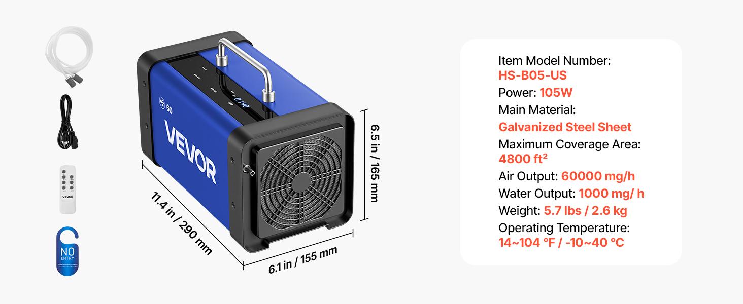 【Spotlight Day】VEVOR Ozone Generator, 60000mg/h Commercial Ozone Machine, with 15s Delayed Start & Dual-Hose Water Mode & LCD Touchscreen, Industrial Deodorizer for Car, Smoke, Home Odors, Up to 4800 sq.ft 【Spotlight Day】VEVOR Ozone Generator, 60000mg/h Commercial Ozone Machine, with 15s Delayed Start & Dual-Hose Water Mode & LCD Touchscreen, Industrial Deodorizer for Car, Smoke, Home Odors, Up to 4800 sq.ft