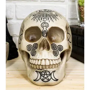Ebros Eye Of Provision Triple Moon Paranormal Metaphysical Witchcraft Skull Figurine