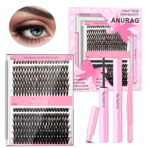 Lash Clusters Kit Natural Individual Lashes Wispy  Extensions 9-17mm DIY Lash Extension Kit Lash Bond and Seal Waterproof, Lash Applicator, Thick False  Kit eyelash，Christmas gifts, New Year gifts, Black Friday
