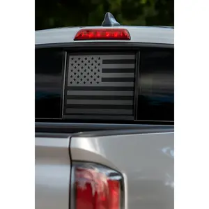 Toyota Tacoma Rear Middle Sliding Window American Flag Decal (2005–2023)