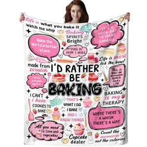 1PC Baking baking gift blanket for cookie lovers, bakers, baking kitchen blanket, fun baking gift for women, mom, sister, wife