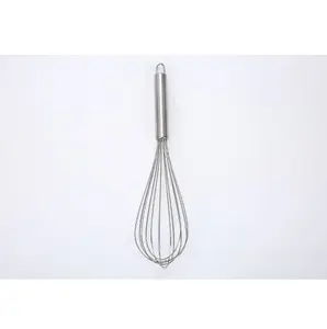 Mainstays 12 Inch Stainless Steel Whisk with Loop for Hanging Silver Commercial Grade Kitchen Tool for Mixing Whipping and Blending
