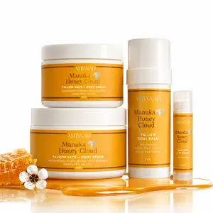 Manuka Honey Cloud 4pc Beef tallow collection ,beef tallow cream , beef tallow sugar scrub, beef tallow body balm, beef tallow lip balm