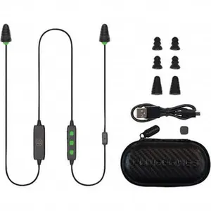 Plugfones Bluetooth Headphones - Reusable Black Earplugs with Audio, 26 dB Noise Reduction, ANSI S3.19-1974 PIF-BE Certified Work Safety Hearing Protection & Communication Device, Headphones Bluetooth