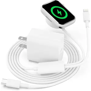 Upgraded【MFi Certified】Charger for  Apple Watch Fast Charging Magnetic iWatch Charger with 6FT USB-C to Lightning Cable & 20W USB C Charger Block for iWatch Series Ultra/9/8/7/6/5 & iPhone 14/13/12/11