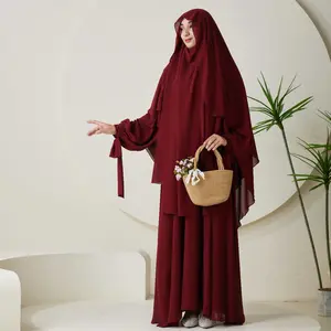 Chiffon Butterfly Sleeve Khimar Set – 2-Piece Hajj Outfit (NCS009)