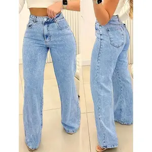 Straight Jeans, Diagonal Pocket Loose Style Street Fashion Brand Loose Jeans, Ladies Jeans And Clothing