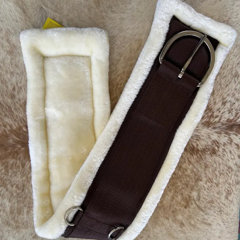 26” Western Saddle Girth Cinch Fleece with Brown Nylon Top