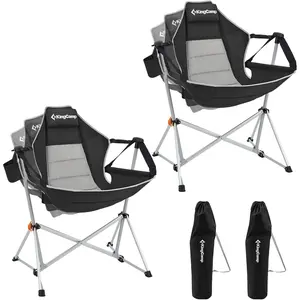 KingCamp Hammock Camping Chair, Swinging Portable Camp Chairs for Adults, 400lbs Heavy Duty Oversized Folding Rocking Chair with Adjustable Recline, Aluminum Alloy Frame for Outdoor Patio Beach Sport