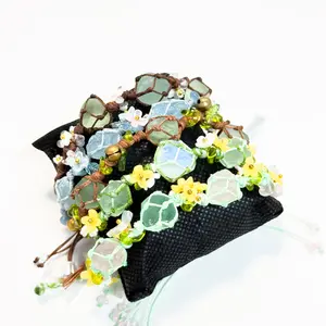 Birthstone (3 Crystals) Handwoven Crystal Bracelet-Open on Live -Finished Jewelry Collection