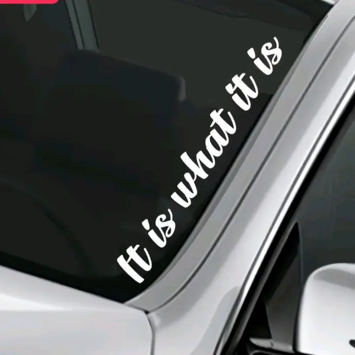 "It Is What It Is" Blue Collar Vinyl Decal Sticker - Glueless Adhesive, Self Adhesive Label, Matt Finish, Abrasion-Resistant for Cars, Trucks