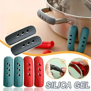 12 Pairs 3x0.8” Silicone Pan Handle Grips, Heat-Proof Pot Holder Sleeves, Anti-Scald Kitchen Covers, Non-Slip Cookware Protectors