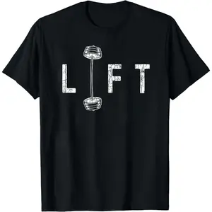 Fitness - inspired and Bold T - Shirt: Showcase Your Love for Weightlifting with the "LIFT" Design - Ideal for Gym Enthusiasts