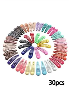 Set of 30 Resin Hair Clips, Random Color Geometric Design, Vintage Modern Simple Style, Perfect Gift for Girls Daily Use