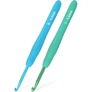 2Pack Size G / 4mm, 7/4.5mm Crochet Hooks, Super Smooth & Ergonomic for Beginner and Advanced (4.0mm, 4.5mm)
