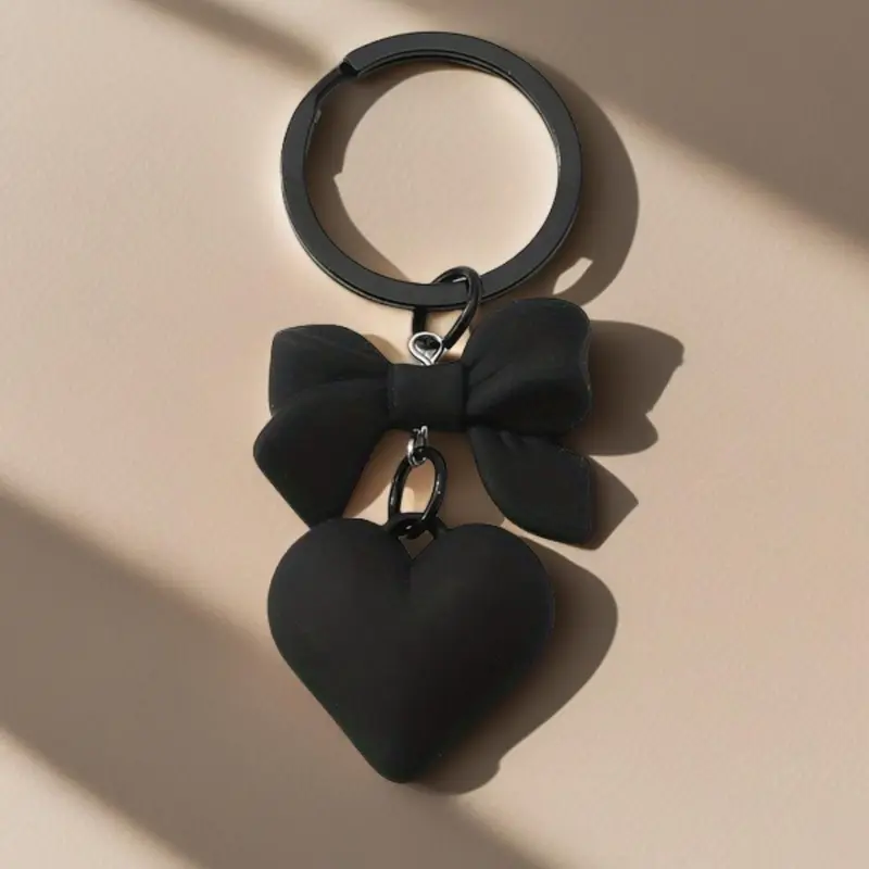 Mother's Day Gift Cute Bowknot Design Keychain, Heart Shaped Key Ring, Fashionable Keychain for Women & Girls, Girly Keychain, Trendy All-match & Exquisite Keychain for Birthday Gift, Cute Charms Keychain