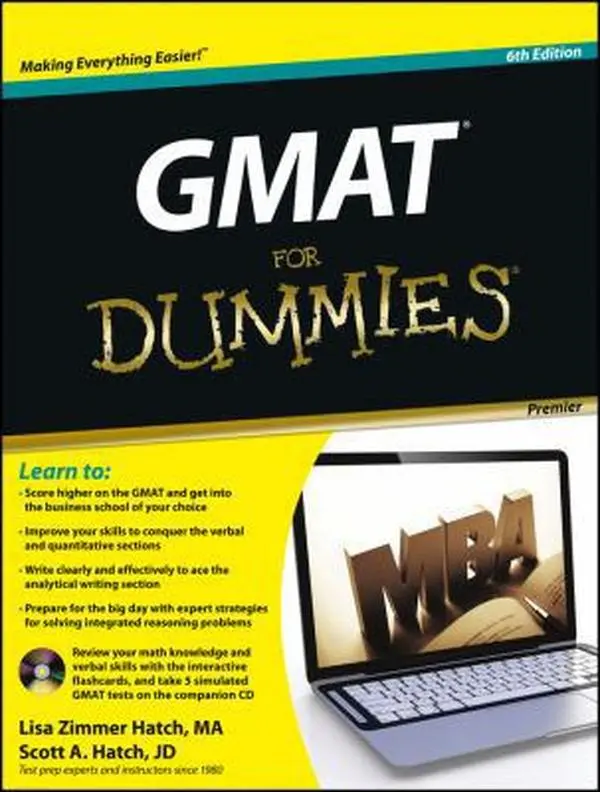 Used GMAT For Dummies Paperback with CD by Lisa Zimmer Hatch - Flashcards Included for Math, Writing, Analytical Skills Development
