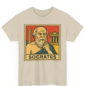 Socrates Graphic T-Shirt - Vintage Philosophy Cotton Tee, Cute & Fashion Outfit, Comfortable Oversized Top, Perfect Gift for Him, Ideal Present for Valentine's Day, Birthday, or Graduation