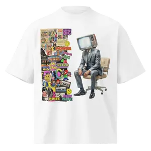 Channel 0 - Unisex organic oversized high neck t-shirt