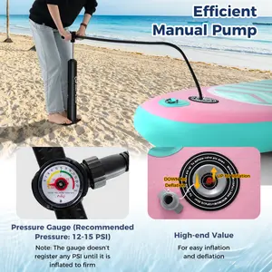 COSTWAY - 10 Feet Inflatable Stand up Paddle Board with 3 Fins and Adjustable Paddle-S