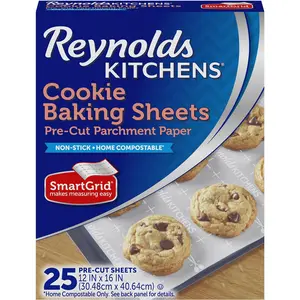 Reynolds Kitchens Cookie Baking Sheets, Pre-Cut Parchment Paper,25 Count (Pack of 4), 100 Total Sheets Reynolds Consumer