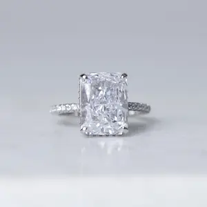 Radiant Rectangle Ring - Simulated Diamond