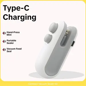 Home Small Sealing Machine, Hand Press Mini Plastic Bag Sealer, Portable Vacuum Food Sealer, Rechargeable, Tk Platform Stock Available