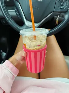 CORAL STRIPED COOZIE