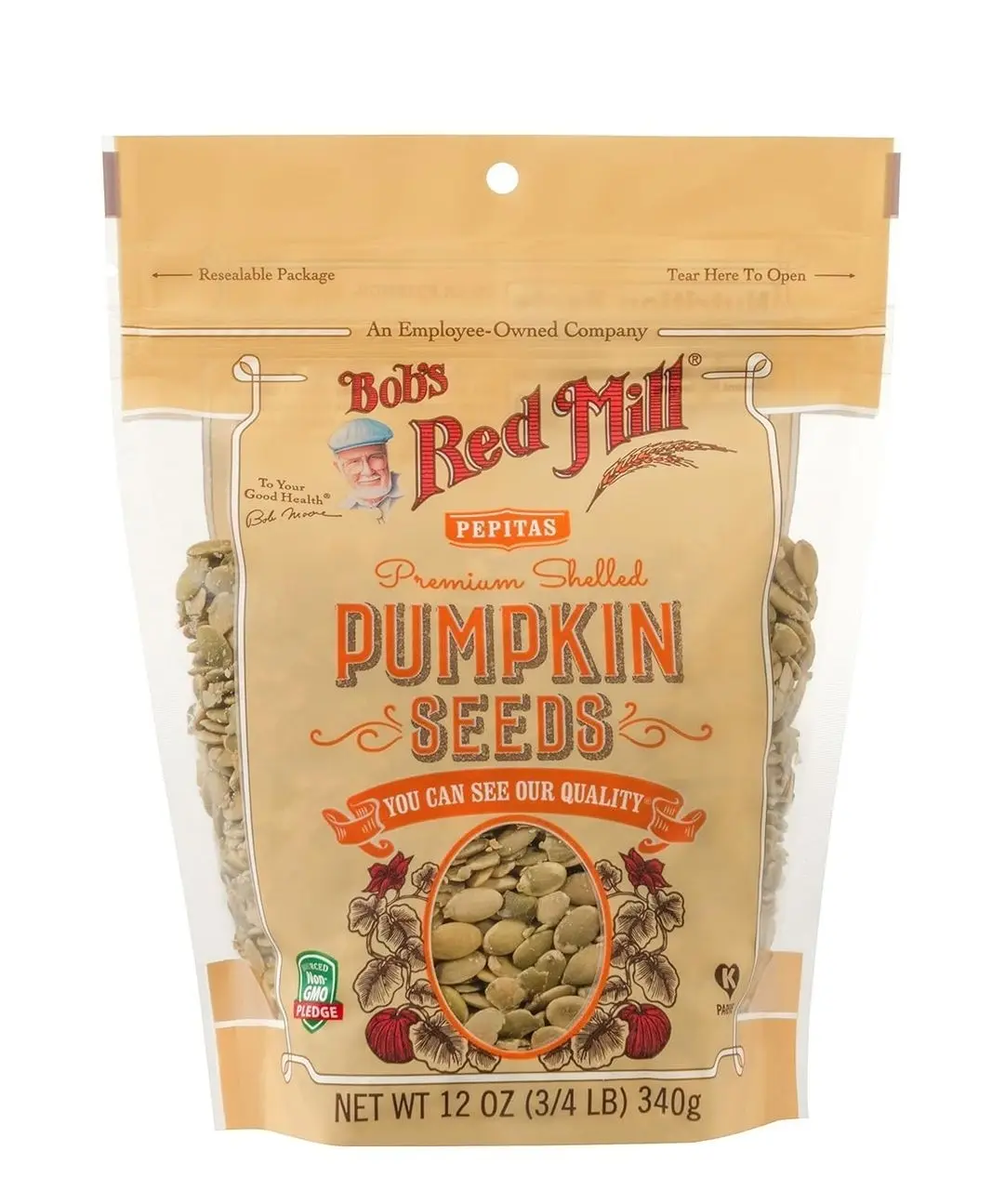 Bob's Red Mill Organic Pumpkin Seeds, 12oz (Pack of 1) - Non GMO, Vegan, Paleo Friendly, Keto Friendly, Kosher