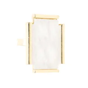 VOCOSTE Portable Marble Rectangle Ring Nail Art Palette White Gold Tone 1 Pc