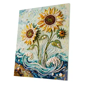 DIY Pearl Painting Art Kits for Adults Beginners Home Wall Decor Pearl Gem Paintings Picture Arts Craft 40x50cm With Frame