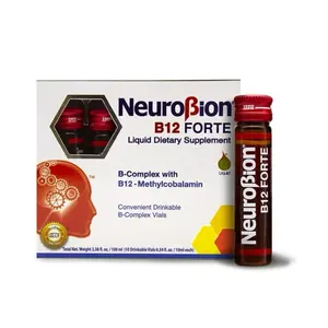 Neuro B12 Forte Liquid Dietary Supplement - 10 Vials with Vitamin B12 & Vitamin B6, Made in the US, Suitable for Adults, 18-Month Shelf Life - Healthcare, Edible Fitness