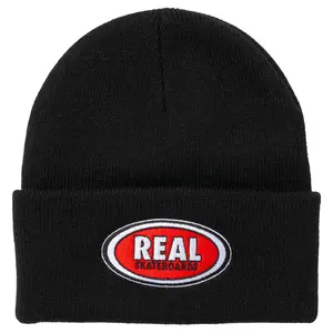 Real Skateboards Beanie Oval Cuff Black/Red/White