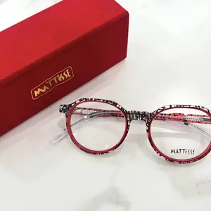 MATTISSE Hand Painted Round Eyewear Made in Italy Fashionable Optical Frames