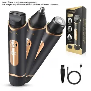 Portable Electric Trimmer, Rechargeable 3-in-1 Body and Face Hair Remover, Wireless Pubic Hair Trimmer, Unisex Grooming Hair Removal Tool, USB Rechargeable Shaver