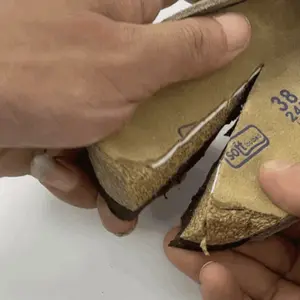 Leather Sandals Couple Fashion Slippers- Adjustable Buckle Mules with Orthopedic Cork Footbed Slippers for Women&Men