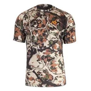 First Lite Men's Wick Short Sleeve Crew - Light Merino Wool Camo Hunting Shirt