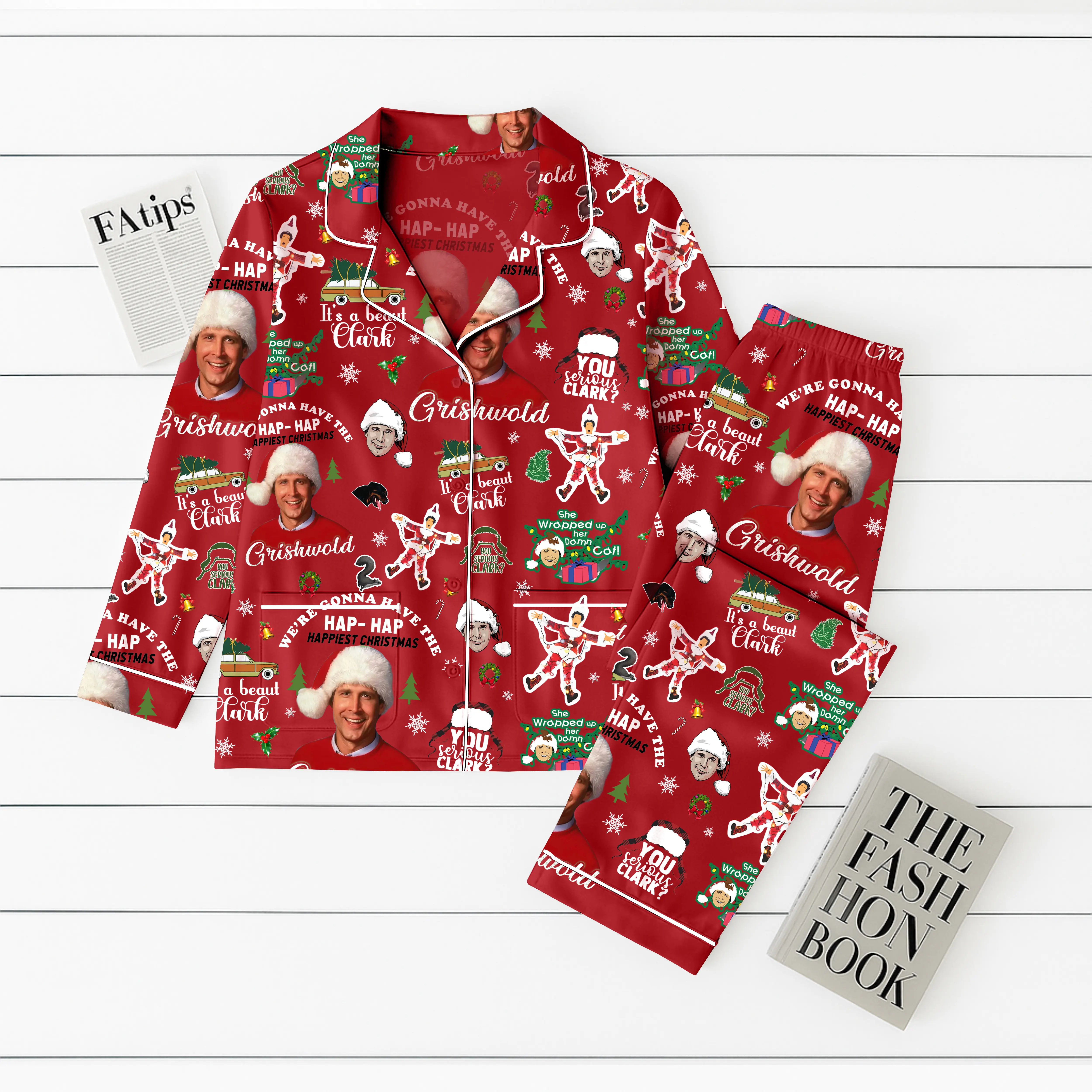 Griswold Thick Pajamas Satin Set, Clark Griswold Santa Pajamas Set, Griswold Holiday Pajamas, Christmas Tree Farm Pjs, Matching Family Pajamas