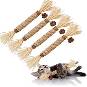 4PCS Cat Toys Set Natural Catnip Chew Stick Kitten Interactive Toy Bite Chew Toys for Cats #cattoys #cattoy #catniptoy #chewtoy #forcats #kitten