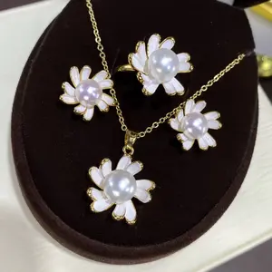 High Quality Pearl Set - Youth Fashion Jewelry with Floral Design and Pearl Accents