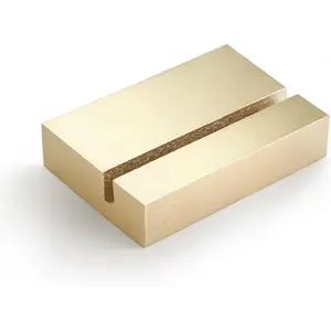 3.5" Gold Birch Wood Stand 2 Pack for Monthly Desk Calendar, Wooden Block Base Cardstock Holder, for Photo Display, Office Home Retail Reception Decor